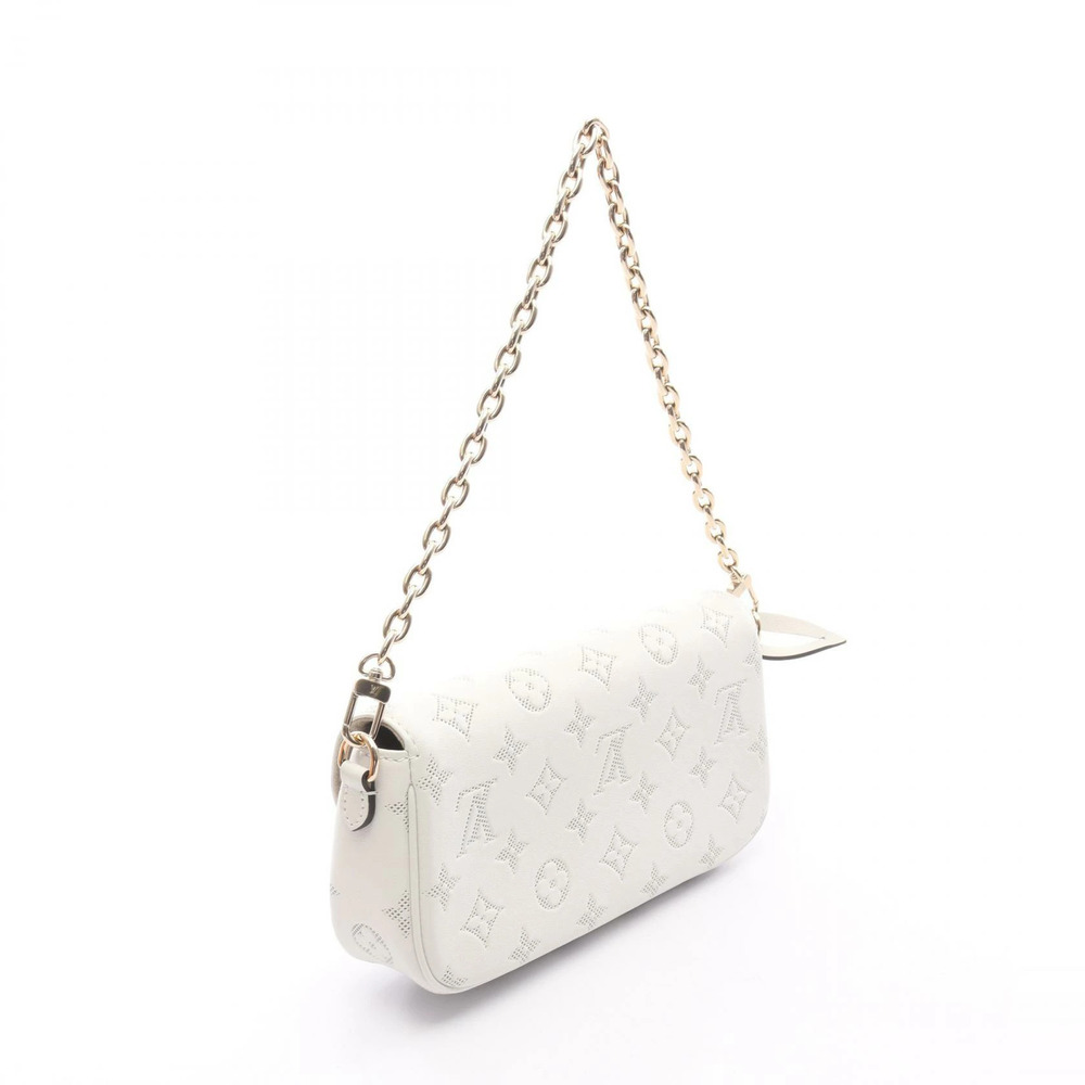 Louis Vuitton Wallet on Chain Ivy Handbag Leather Monogram Flower White
